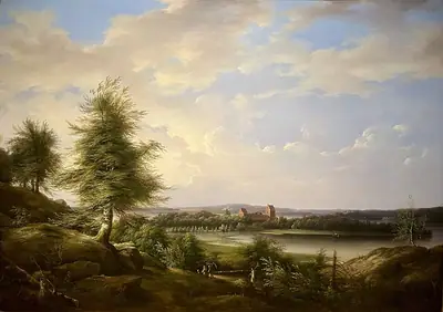טירת Bäckaskog בציור שמן משנת 1842 מאת Joseph Magnus Stäck