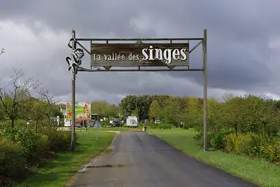 הכניסה ל-La Vallée des Singes ב-Romagne
